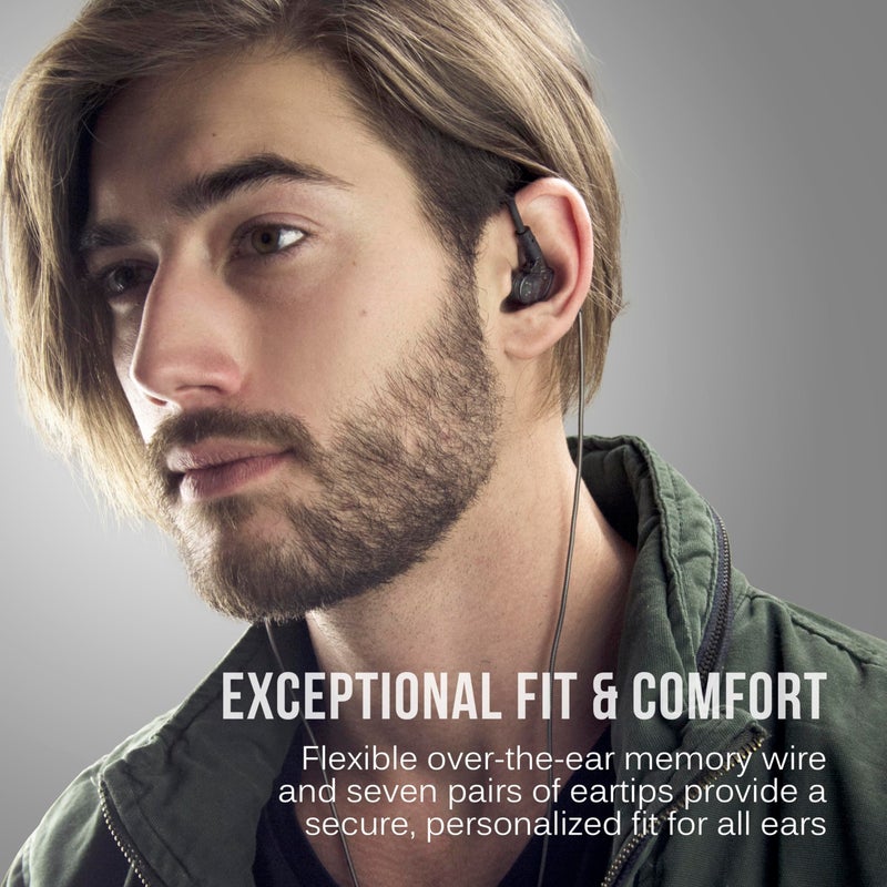 MEE audio M6 PRO In Ear Monitor Headphones for Musicians, 2nd Gen Model With Upgraded Sound, Memory Wire Earhooks & Replaceable Cables, Noise Isolating Professional Earbuds, 2 Cords Included (Black) - Image 4